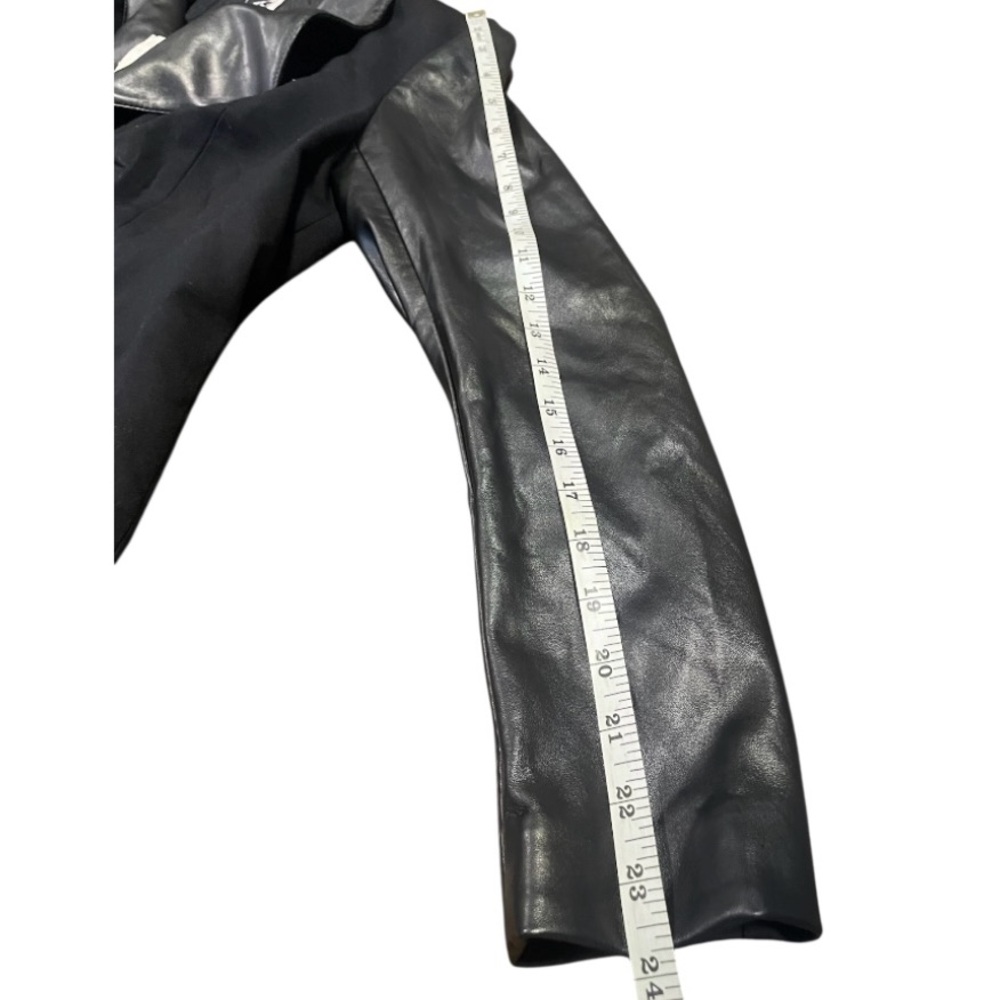 Anne Klein Black Blazer with Leather Sleeves - Picture 7 of 10